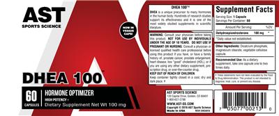 Photo of the AST Sports Science DHEA 100 label