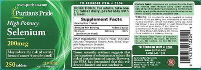 High Potency Selenium 200 mcg
