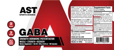 Photo of the AST Sports Science GABA label