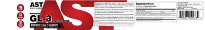Photo of the AST Sports Science Micronized GL-3 L-Glutamine label