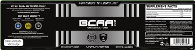 Photo of the Kaged Muscle BCAA 2:1:1 Unflavored label