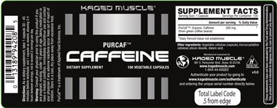 Photo of the Kaged Muscle PurCaf Caffeine label
