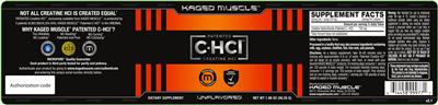 Photo of the Kaged Muscle Patented C-HCl Unflavored label