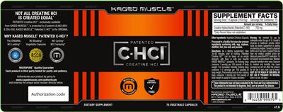 Photo of the Kaged Muscle Patented C-HCl label