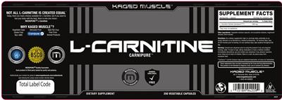 Photo of the Kaged Muscle L-Carnitine label
