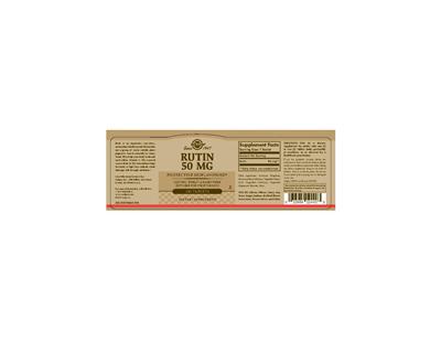 Photo of the Solgar Rutin 50 mg label