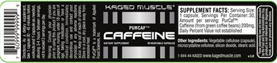 Photo of the Kaged Muscle PurCaf Caffeine label
