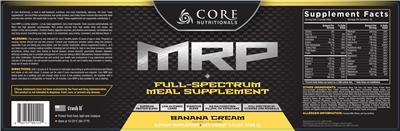 Photo of the Core Nutritionals MRP Banana Cream label