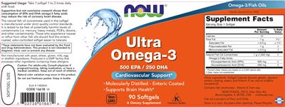 Photo of the NOW Ultra Omega-3 label