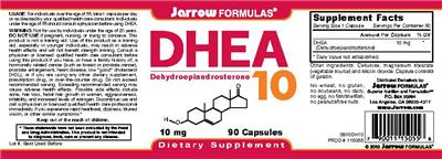 Photo of the Jarrow Formulas DHEA 10 mg label