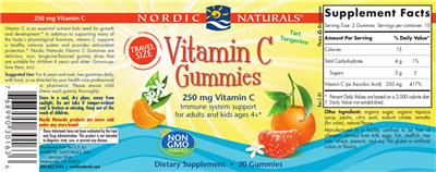 Vitamin C Gummies Tart Tangerine