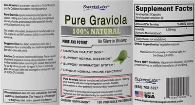 Photo of the SuperiorLabs Pure Graviola label