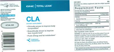 Photo of the GNC Total Lean CLA label