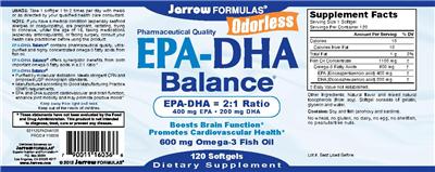 Photo of the Jarrow Formulas EPA-DHA Balance label