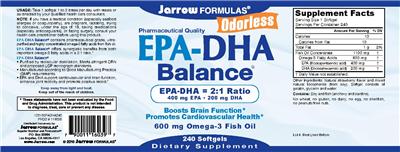 Photo of the Jarrow Formulas EPA-DHA Balance label