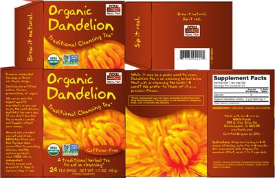 Photo of the NOW Organic Dandelion label