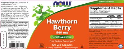 Photo of the NOW Hawthorn Berry label