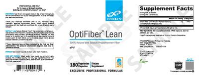 Photo of the XYMOGEN OptiFiber Lean label