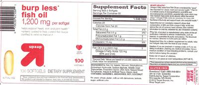 Photo of the up&up Burp Less Fish Oil label
