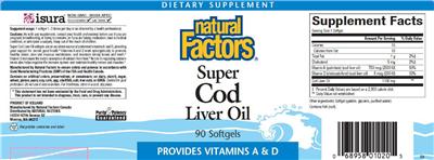 Photo of the Natural Factors Super Cod Liver Oil label