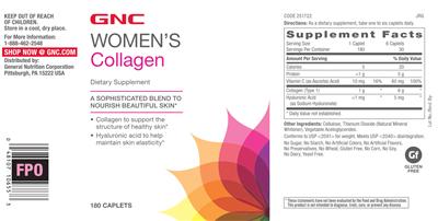 Photo of the GNC Women's Collagen label