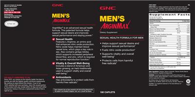 Photo of the GNC Men's ArginMax label