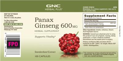 Panax Ginseng 600 mg