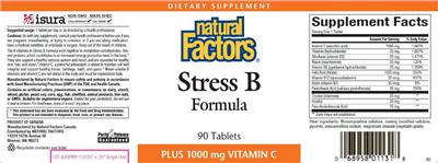 Photo of the Natural Factors Stress B Formula label