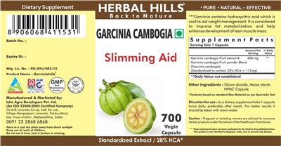 Photo of the Herbal Hills Garcinia Cambogia label