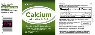 Photo of the GNC Calcium With Vitamin D-3 label