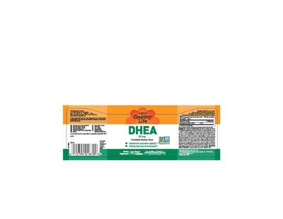 Photo of the Country Life DHEA 25 mg label