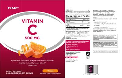 Photo of the GNC Vitamin C 500 mg Orange label