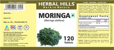 Photo of the Herbal Hills Moringa label