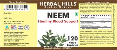 Photo of the Herbal Hills Neem label