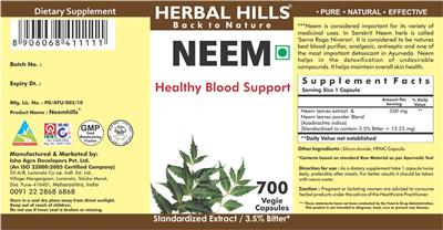 Photo of the Herbal Hills Neem label