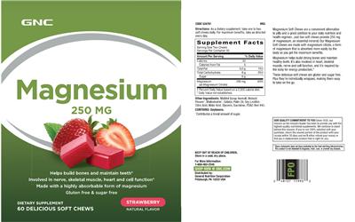 Photo of the GNC Magnesium 250 mg Strawberry label