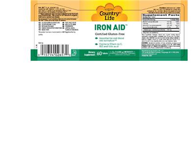 Photo of the Country Life Iron Aid label