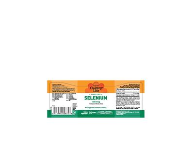 Photo of the Country Life Selenium 100 mcg label