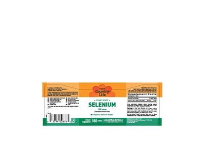 Photo of the Country Life Selenium 100 mcg label