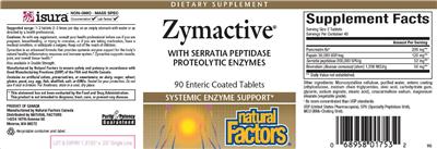 Photo of the Natural Factors Zymactive label
