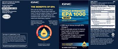 Photo of the GNC Triple Strength EPA 1000 Mini label