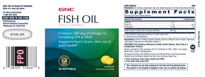 Photo of the GNC Fish Oil Lemon label