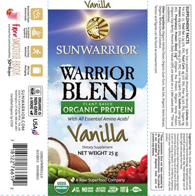Photo of the Sunwarrior Warrior Blend Vanilla label