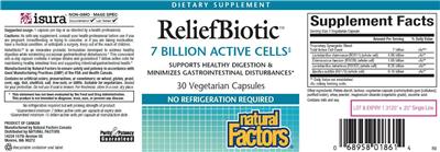 Photo of the Natural Factors ReliefBiotic label