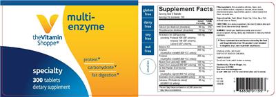 Photo of the The Vitamin Shoppe Multi-Enzyme label