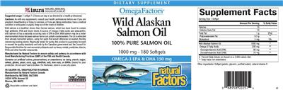 Photo of the Natural Factors Wild Alaskan Salmon Oil 1000 mg label