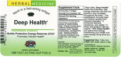 Photo of the Herbs, Etc. Deep Health label