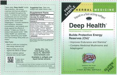 Photo of the Herbs, Etc. Deep Health label