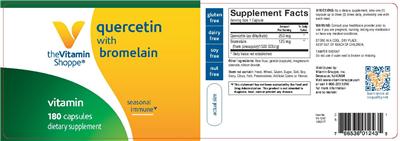 Photo of the The Vitamin Shoppe Quercetin with Bromelain label
