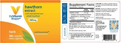 Photo of the The Vitamin Shoppe Hawthorn Extract 565 mg label